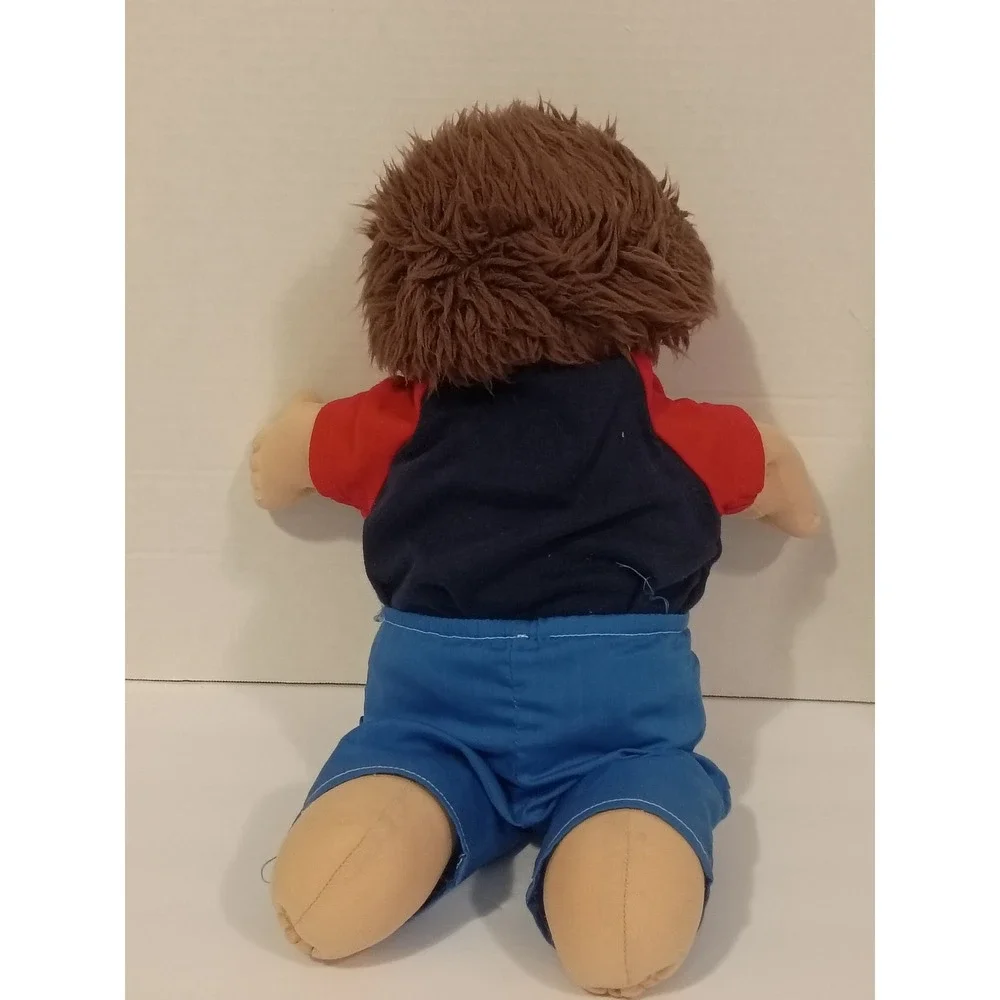 Vintage Cabbage‎ Patch Kids Boy Doll Brown Hair Blue Eyes Train Shirt Shorts